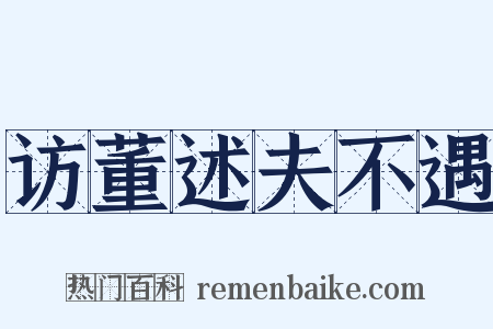 访董述夫不遇是什么意思的图片